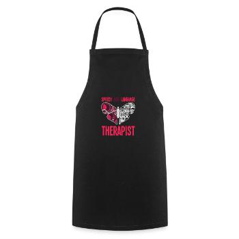 Speech therapist, speech therapist, speech therapist - Cooking Apron - black - Front - AI Model Male 185 dark (185cm)