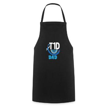 T1D Diabetes Type 1 Diabetic Gift - Cooking Apron - black - Front - AI Model Male 185 dark (185cm)
