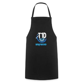 T1D Diabetes Type 1 Diabetic Gift - Cooking Apron - black - Front - AI Model Male 185 dark (185cm)