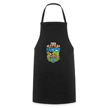 5e anniversaire tracteur 5 ans anniversaire chemise - Tablier de cuisine - noir - Devant - AI Model Male 185 dark (185cm)