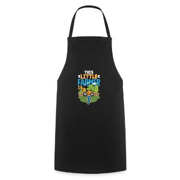 7e anniversaire tracteur 7 ans chemise d’anniversaire - Tablier de cuisine - noir - Devant - AI Model Male 185 dark (185cm)