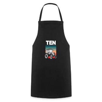 10th Birthday Tractor 10 Years Birthday Shirt - Cooking Apron - black - Front - AI Model Male 185 dark (185cm)