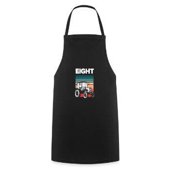 8e anniversaire tracteur 8 ans chemise d’anniversaire - Tablier de cuisine - noir - Devant - AI Model Male 185 dark (185cm)