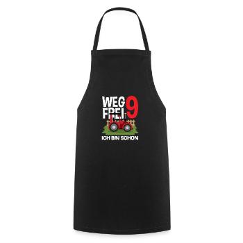 9e anniversaire tracteur 9 ans chemise d’anniversaire - Tablier de cuisine - noir - Devant - AI Model Male 185 dark (185cm)