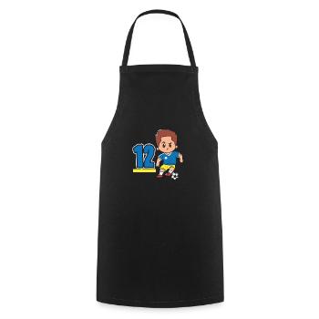 12th Birthday 12 Years Soccer Soccer Player - Cooking Apron - black - Front - AI Model Male 185 dark (185cm)