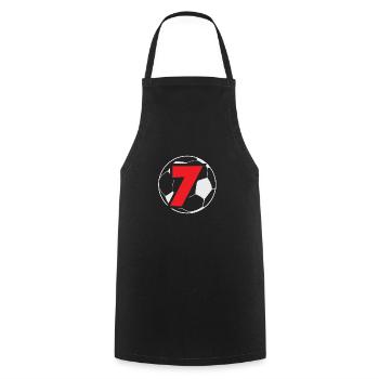 7. Geburtstag 7 Jahre Fußball Fußballspieler - Kochschürze - Schwarz - Vorne - AI Model Male 185 dark (185cm)