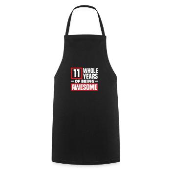 11th Birthday Children's Birthday Party - Cooking Apron - black - Front - AI Model Male 185 dark (185cm)