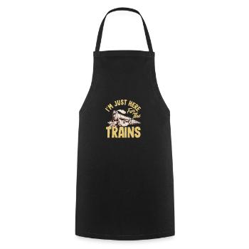 Drôle de Train amant Trains Locomotive cadeau - Tablier de cuisine - noir - Devant - AI Model Male 185 dark (185cm)