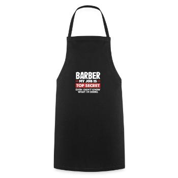 Barber Homme Coiffeur Coiffeur - Tablier de cuisine - noir - Devant - AI Model Male 185 dark (185cm)