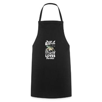 Tortue Tortue Mer Cadeau - Tablier de cuisine - noir - Devant - AI Model Male 185 dark (185cm)