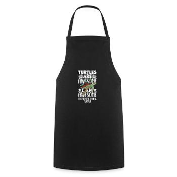 Tortue Tortue Mer Cadeau - Tablier de cuisine - noir - Devant - AI Model Male 185 dark (185cm)