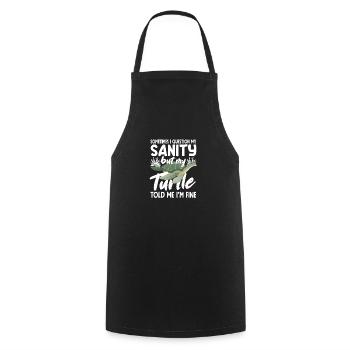 Tortue Tortue Mer Cadeau - Tablier de cuisine - noir - Devant - AI Model Male 185 dark (185cm)