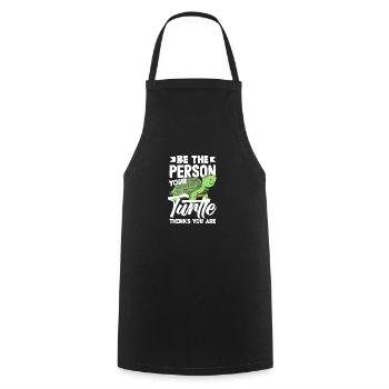 Tortue Tortue Mer Cadeau - Tablier de cuisine - noir - Devant - AI Model Male 185 dark (185cm)