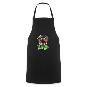 Tortue Tortue Mer Cadeau - Tablier de cuisine - noir - Devant - AI Model Male 185 dark (185cm)