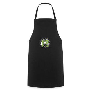 12th Birthday 12 Years Soccer Soccer Player - Cooking Apron - black - Front - AI Model Male 185 dark (185cm)