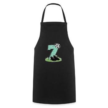7th Birthday 7 Years Soccer Soccer Player - Cooking Apron - black - Front - AI Model Male 185 dark (185cm)