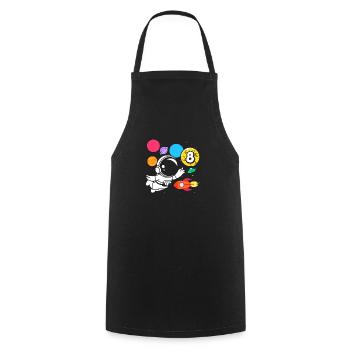 8e anniversaire garçons 8 ans anniversaire astronaute - Tablier de cuisine - noir - Devant - AI Model Male 185 dark (185cm)