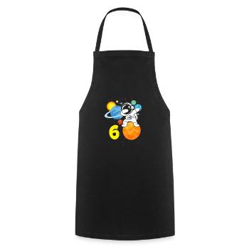 6th birthday boys 6 years astronaut birthday - Cooking Apron - black - Front - AI Model Male 185 dark (185cm)