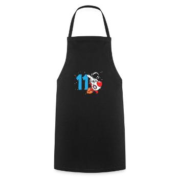 11th Birthday Boys Astronaut Birthday - Cooking Apron - black - Front - AI Model Male 185 dark (185cm)