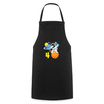 4ème anniversaire garçons 4 ans astronaute anniversaire - Tablier de cuisine - noir - Devant - AI Model Male 185 dark (185cm)