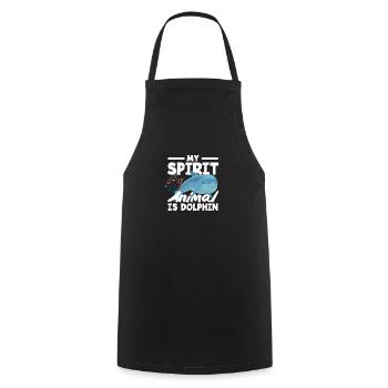 My spirit animal is dolphin - Cooking Apron - black - Front - AI Model Male 185 dark (185cm)