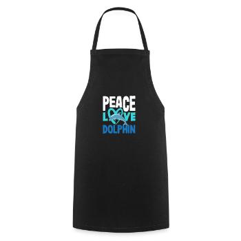Paix cher Dolphin Ocean Fan - Tablier de cuisine - noir - Devant - AI Model Male 185 dark (185cm)