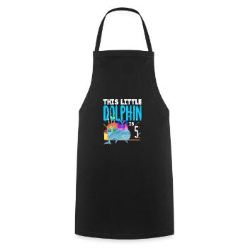 This Little Dolphin Is 5 5th Birthday - Cooking Apron - black - Front - AI Model Male 185 dark (185cm)