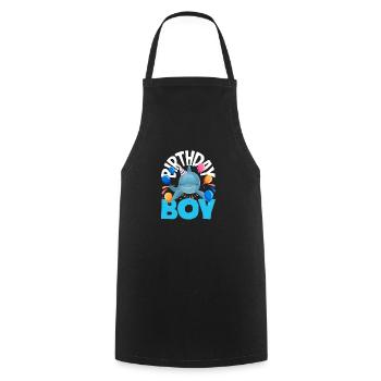 Dauphin - Enfant d’anniversaire - Tablier de cuisine - noir - Devant - AI Model Male 185 dark (185cm)