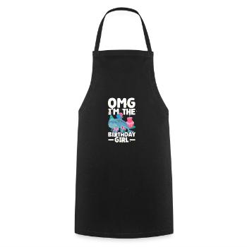 Dauphin Anniversaire Fille - Tablier de cuisine - noir - Devant - AI Model Male 185 dark (185cm)