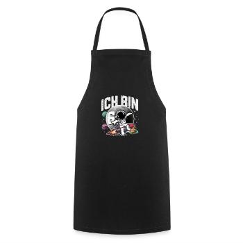 6th Birthday Boys 6 Years Astronaut Birthday - Cooking Apron - black - Front - AI Model Male 185 dark (185cm)