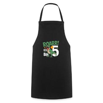 5th Birthday 5 Years Dino Dinosaur Fan - Cooking Apron - black - Front - AI Model Male 185 dark (185cm)
