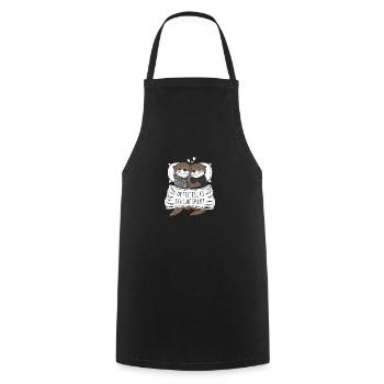 Official Sweet Otter Couple Sleep Shirt - Cooking Apron - black - Front - AI Model Male 185 dark (185cm)