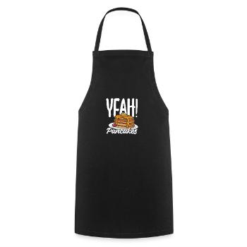 Funny Pancake Lover Gift - Cooking Apron - black - Front - AI Model Male 185 dark (185cm)