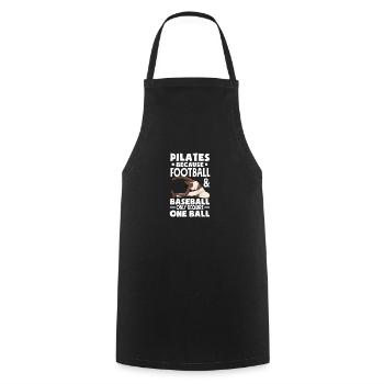 Cadeau Pilates drôle - Tablier de cuisine - noir - Devant - AI Model Male 185 dark (185cm)