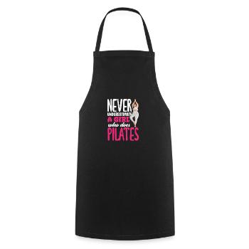 Never Underestimate a Girl Pilates - Cooking Apron - black - Front - AI Model Male 185 dark (185cm)