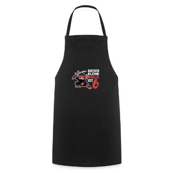 This Little Ninja Is 6 Birthday Shirt - Cooking Apron - black - Front - AI Model Male 185 dark (185cm)