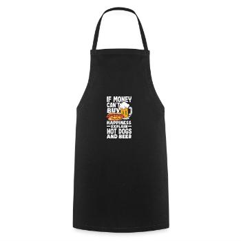 When Money Doesn't Explain Happiness Hot Dog and Beer - Cooking Apron - black - Front - AI Model Male 185 dark (185cm)
