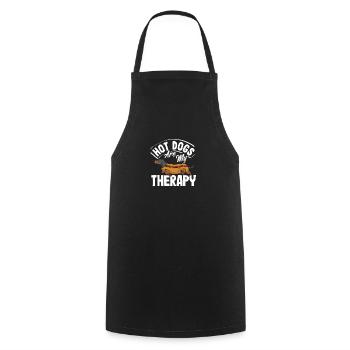 Hot Dogs Are My Therapy Joy - Cooking Apron - black - Front - AI Model Male 185 dark (185cm)