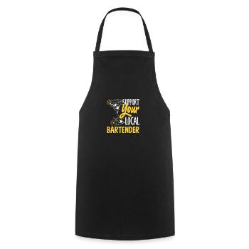 Lustiger Barkeeper Spruch Barkeeper Geschenk - Kochschürze - Schwarz - Vorne - AI Model Male 185 dark (185cm)