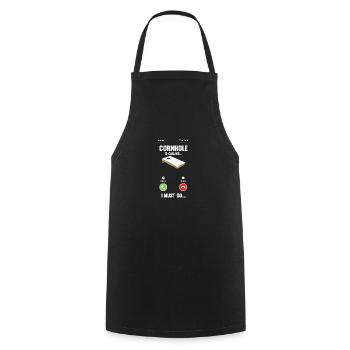 Funny Cornhole Player Gift - Cooking Apron - black - Front - AI Model Male 185 dark (185cm)