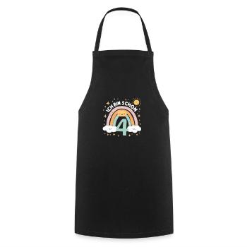 4. Geburtstag Geburtstagsshirt Regenbogen Wolke - Kochschürze - Schwarz - Vorne - AI Model Male 185 dark (185cm)
