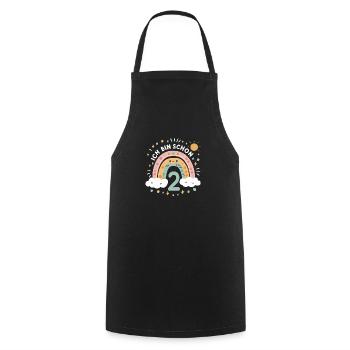 2nd Birthday Shirt Rainbow Cloud - Cooking Apron - black - Front - AI Model Male 185 dark (185cm)