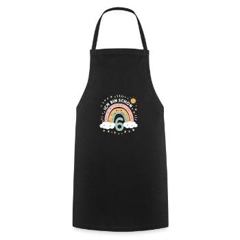 6th Birthday Shirt Rainbow Cloud - Cooking Apron - black - Front - AI Model Male 185 dark (185cm)