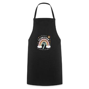 7th Birthday Shirt Rainbow Cloud - Cooking Apron - black - Front - AI Model Male 185 dark (185cm)