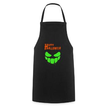 Citrouille d’Halloween, Joyeux Halloween - Tablier de cuisine - noir - Devant - AI Model Male 185 dark (185cm)
