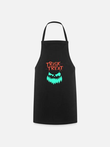 Halloween Scary Face, Trick or Treat - Cooking Apron - black