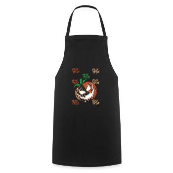 Citrouille d’Halloween, truc ou friandise - Tablier de cuisine - noir - Devant - AI Model Male 185 dark (185cm)