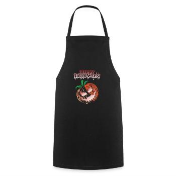 Citrouille d’Halloween, Joyeux Halloween - Tablier de cuisine - noir - Devant - AI Model Male 185 dark (185cm)