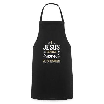 Jésus a trouvé quelques-uns des forts... - Tablier de cuisine - noir - Devant - AI Model Male 185 dark (185cm)
