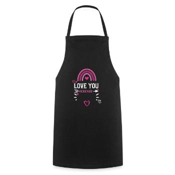 LOVE YOU FOREVER - Valentine's Day - Kochschürze - Schwarz - Vorne - AI Model Male 185 dark (185cm)